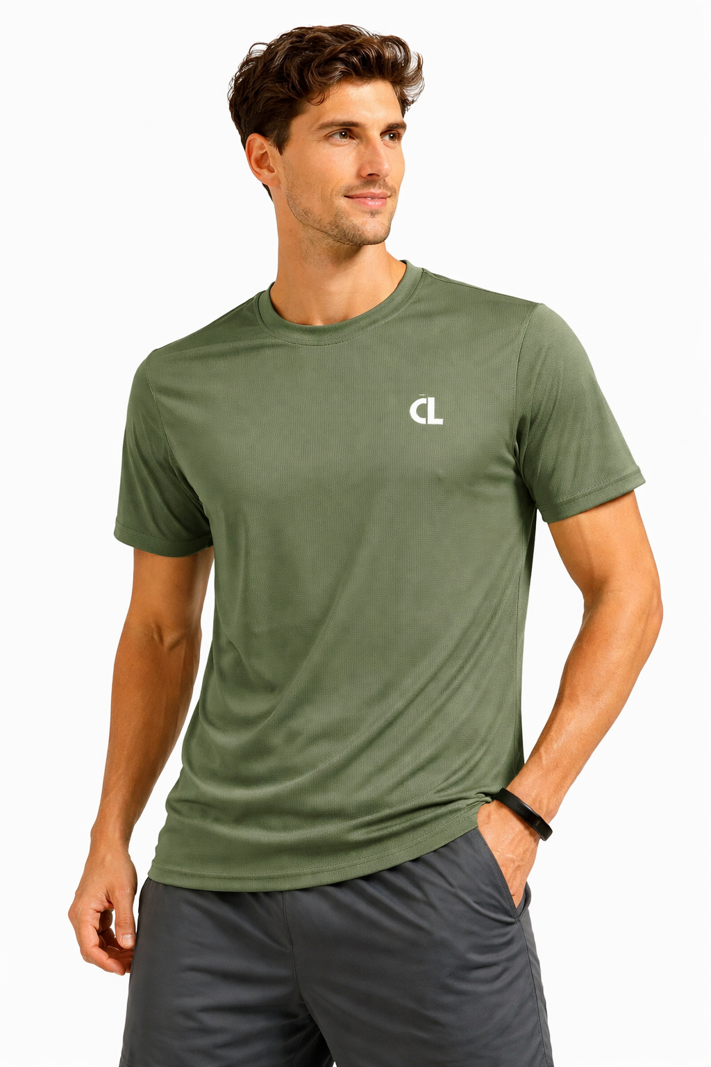 T SHIRT ROUND NECK HALF SLEEV SPORTS DRY FIT FABRIC
