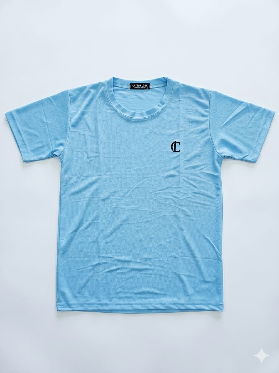 T SHIRT ROUND NECK HALF SLEEV SPORTS DRY FIT FABRIC