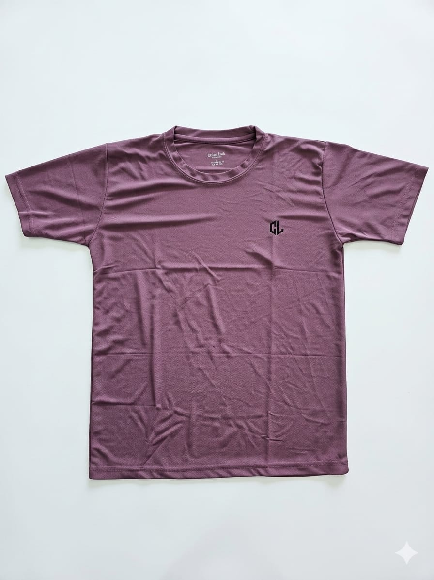 T SHIRT ROUND NECK HALF SLEEV SPORTS DRY FIT FABRIC