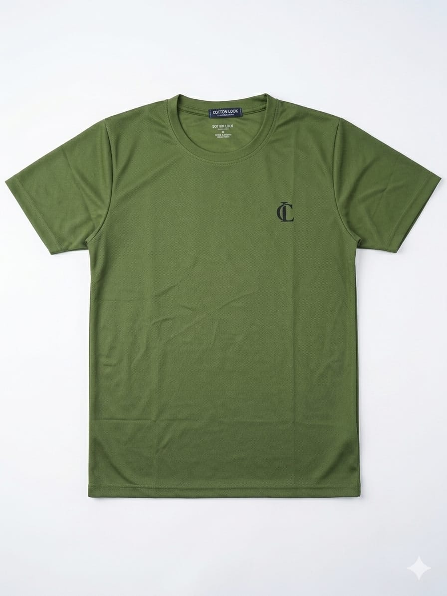 T SHIRT ROUND NECK HALF SLEEV SPORTS DRY FIT FABRIC