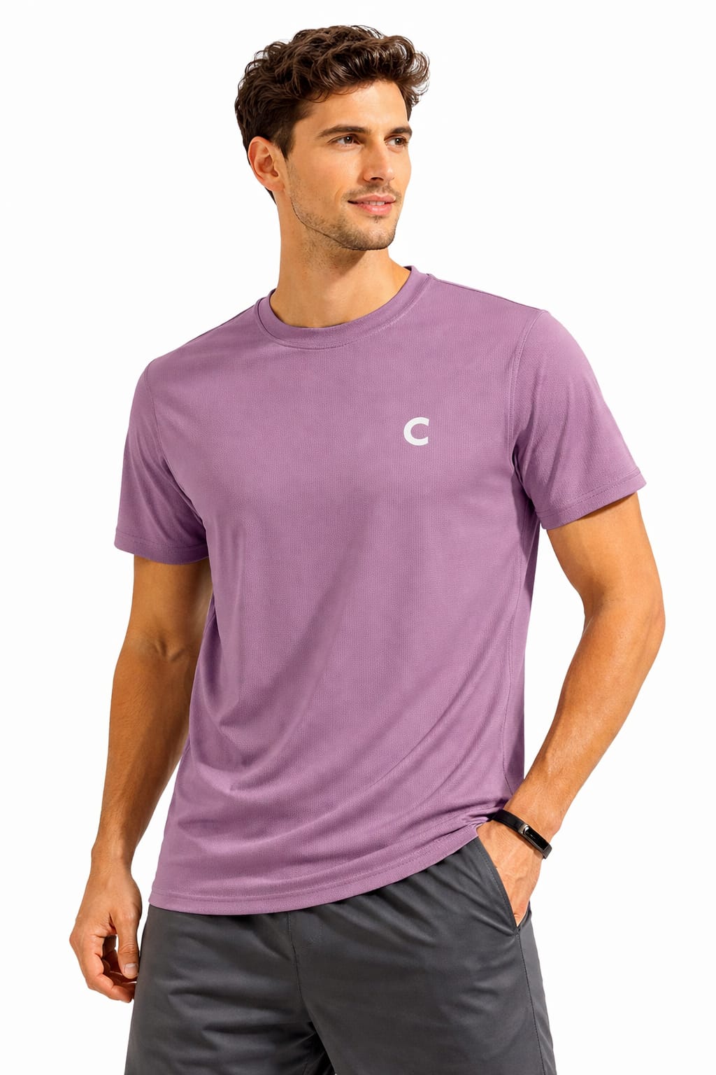 T SHIRT ROUND NECK HALF SLEEV SPORTS DRY FIT FABRIC