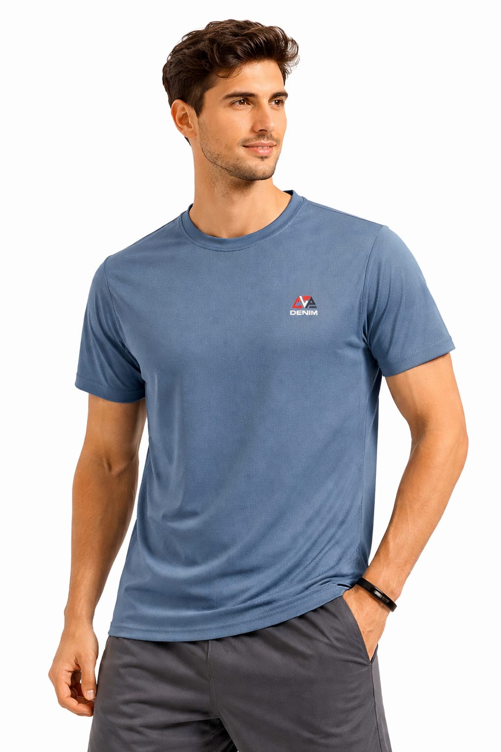 T SHIRT ROUND NECK HALF SLEEV SPORTS DRY FIT FABRIC
