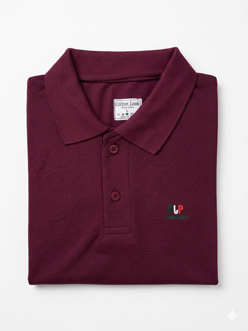 POLO COLOR NECK HALF SLEEV T SHIRT