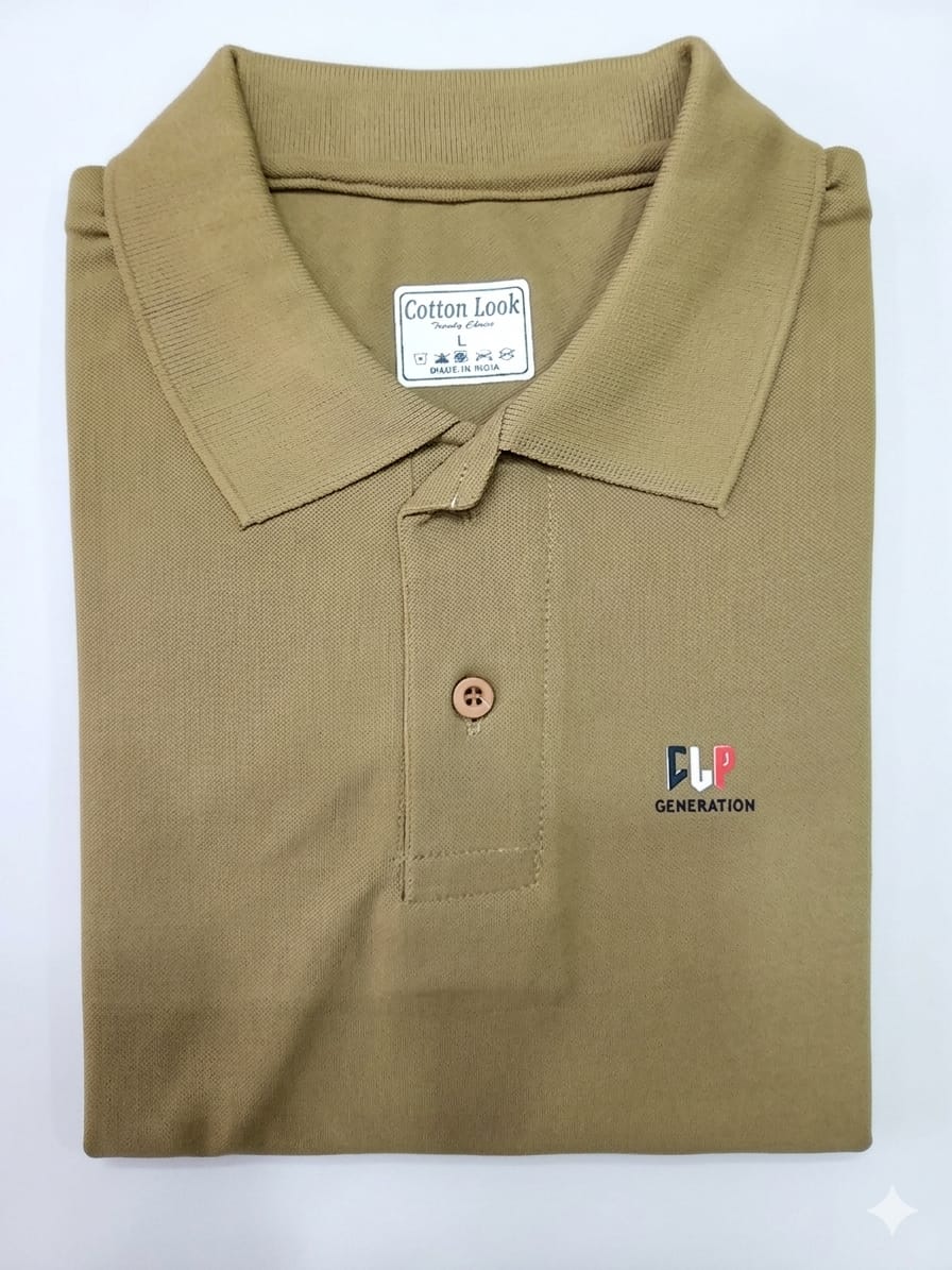 POLO COLOR NECK HALF SLEEV T SHIRT
